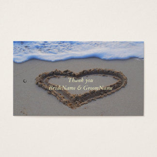 Heart in Sand Gracias etiqueta de regalo
