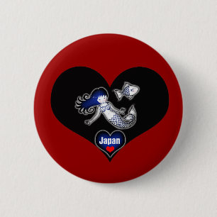 Heart Japan Sirena Botón Pinback