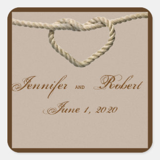 Heart Love Knot Western Boda Sello para sobres