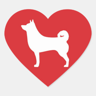 Heart Shiba Inu - Pegatina del corazón