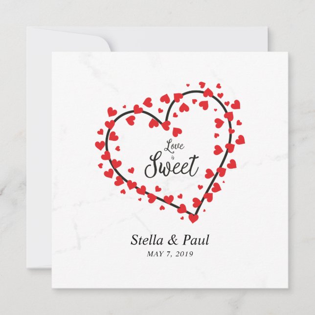 Heart with Hearts Love is Sweet Quote Design (Anverso)
