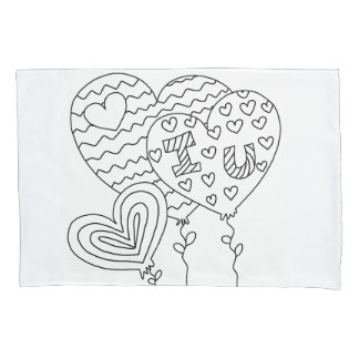 Hearts&Balloons que colorea la funda de almohada