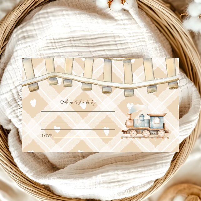 Hearts Watercolor Train Nota de Baby Shower para b (Subido por el creador)