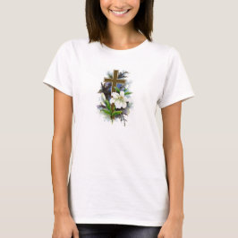 Heather Circle Top w/Blue Flower Cross