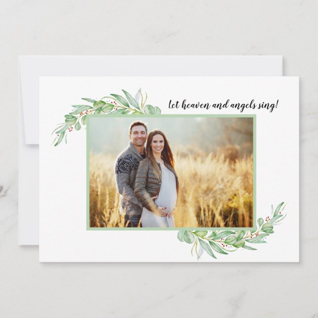 Heaven Angels Pregnancy Mistletoe Photo Navidades (Anverso)