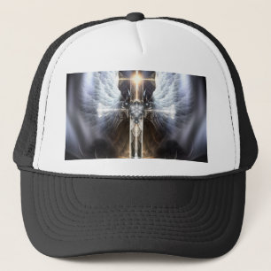 Heavenly Angel Wing Cross Fractal Art Gorra