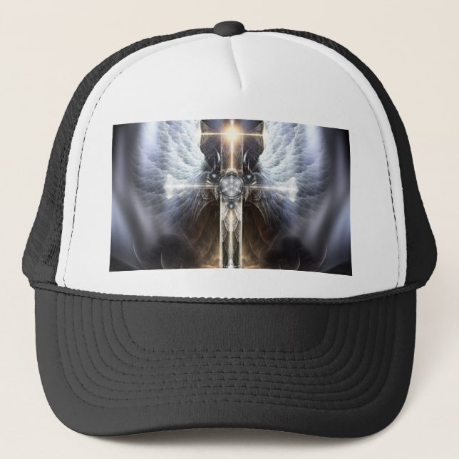 Heavenly Angel Wing Cross Fractal Art Gorra (Anverso)