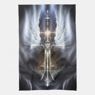 Heavenly Angel Wing Cross Fractal Kitchen Toalla