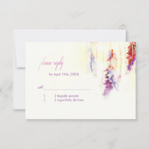 Heavenly Feathers Boho Wedding RSVP