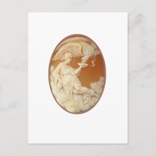 Hebe alimentando el águila de la postal de Zeus (Anverso)