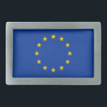 Hebilla de cinturón con bandera de la Unión Europe<br><div class="desc">¡Muestra tu orgullo europeo con esta elegante hebilla de cinturón con la bandera de la Unión Europea! Diseñada con materiales de alta calidad y meticulosa atención a los detalles, esta hebilla de cinturón exhibe maravillosamente el diseño icónico de la bandera de la UE -un círculo de doce estrellas doradas sobre...</div>