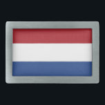 Hebilla de cinturón con bandera de los Países Bajo<br><div class="desc">Elegante hebilla del cinturón con bandera de los Países Bajos. Este producto es su personalizable.</div>