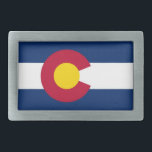 Hebilla de cinturón con bandera del estado de Colo<br><div class="desc">¡Haz una declaración audaz y exhibe tu orgullo en Colorado con esta hebilla de cinturón llamativa con la bandera de Colorado! Diseñada con atención a los detalles, esta hebilla de cinturón es más que sólo un accesorio de moda; es una celebración de la rica herencia de Colorado y los impresionantes...</div>