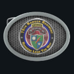 Hebilla De Cinturón Oval 75.º Regimiento de Peregrinos<br><div class="desc">¡Muestra tu orgullo por la única división aérea de nuestro ejército! Este es un regalo especialmente diseñado para cualquiera que busque ese tipo de regalo especial para cualquier ocasión como la jubilación, el cambio de mando, PCS, ETS o simplemente porque usted quiere este diseño genial. Esta hebilla del cinturón aerotransportado...</div>