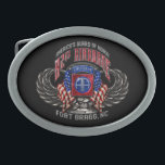 Hebilla De Cinturón Oval 82.º Fuerte Aéreo Bragg<br><div class="desc">Mostrar orgullo militar y patriotismo con esta notablemente distintiva y altamente detallada interpretación de la icónica insignia de la 82ª División Aérea. ¡Disponible sólo en Zazzle!</div>