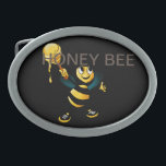 Hebilla De Cinturón Oval abeja de miel<br><div class="desc">hebilla del cinturón de abejas melíferas</div>