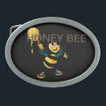 Hebilla De Cinturón Oval abeja de miel<br><div class="desc">hebilla del cinturón de abejas melíferas</div>