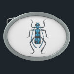 Hebilla De Cinturón Oval Aceite de Rosalia Alpina<br><div class="desc">Ilustracion vector de la mano del escarabajo de Rosalia Alpina</div>