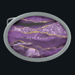 Hebilla De Cinturón Oval Agple violeta púrpura Purpurina de oro Geode Nombr<br><div class="desc">Agate Violet Gold Purpurina Geode Nombre personalizado Sparkle Marble Personalizado Cumpleaños - Aniversario o Regalo Boda / Proveedor - Añadir tu nombre - Texto o Eliminar - Hacer tu regalo especial - Redimensionar y mover o eliminar y agregar texto / elementos con la herramienta de personalización. Diseño de MIGNED. Por...</div>