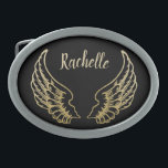 HEBILLA DE CINTURÓN OVAL ALAS DE ANGEL ORO PERSONALIZADAS<br><div class="desc">¿Ragnarok acercándose? ¿O solo necesitas un impulso al cielo? ¡Gracias a los dioses,  tus alas están listas para irse!</div>
