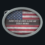 Hebilla De Cinturón Oval Añadir tu texto a la bandera estadounidense<br><div class="desc">Añadir tu texto a la bandera estadounidense</div>