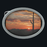 Hebilla De Cinturón Oval Arizona Sunset<br><div class="desc">Escenario de la puesta de sol de Arizona</div>