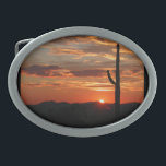 Hebilla De Cinturón Oval Arizona Sunset<br><div class="desc">Escenario de la puesta de sol de Arizona</div>