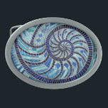 Hebilla De Cinturón Oval Arte de mosaico de Nautilus Shell<br><div class="desc">Arte de mosaico de Nautilus Shell</div>