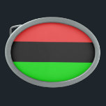 Hebilla De Cinturón Oval Bandera afroamericana completa<br><div class="desc">Bandera afroamericana o Bandera africana de la diáspora llena completamente el área de diseño de este artículo. Las rayas verticales rojas,  negras y verdes te permiten compartir tu patrimonio.</div>