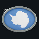 Hebilla De Cinturón Oval Bandera antártica patriótica<br><div class="desc">Bandera patriótica de la Antártida.</div>