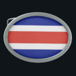 Hebilla De Cinturón Oval Bandera Civil de Costa Rica<br><div class="desc">Bandera patriótica de Costa Rica.</div>
