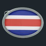 Hebilla De Cinturón Oval Bandera Civil de Costa Rica<br><div class="desc">Bandera patriótica de Costa Rica.</div>