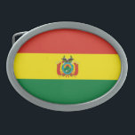 Hebilla De Cinturón Oval Bandera de Bolivia Patriótica<br><div class="desc">Bandera patriótica de Bolivia.</div>