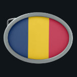 Hebilla De Cinturón Oval Bandera de Chad<br><div class="desc">Bandera patriótica de Chad.</div>