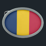 Hebilla De Cinturón Oval Bandera de Chad<br><div class="desc">Bandera patriótica de Chad.</div>