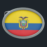 Hebilla De Cinturón Oval Bandera de Ecuador<br><div class="desc">Bandera patriótica de Ecuador.</div>