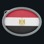 Hebilla De Cinturón Oval Bandera de Egipto<br><div class="desc">Bandera patriótica de Egipto.</div>