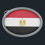 Hebilla De Cinturón Oval Bandera de Egipto<br><div class="desc">Bandera patriótica de Egipto.</div>