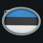 Hebilla De Cinturón Oval Bandera de Estonia<br><div class="desc">Bandera patriótica de Estonia.</div>