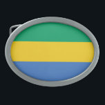 Hebilla De Cinturón Oval Bandera de Gabón<br><div class="desc">Bandera patriótica de Gabón.</div>