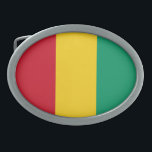 Hebilla De Cinturón Oval Bandera de Guinea<br><div class="desc">Bandera patriótica de Guinea.</div>