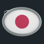 Hebilla De Cinturón Oval Bandera de Japón<br><div class="desc">Bandera patriótica de Japón.</div>