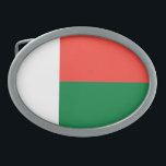 Hebilla De Cinturón Oval Bandera de Madagascar<br><div class="desc">Bandera patriótica de Madagascar.</div>
