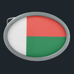 Hebilla De Cinturón Oval Bandera de Madagascar<br><div class="desc">Bandera patriótica de Madagascar.</div>