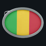 Hebilla De Cinturón Oval Bandera de Mali<br><div class="desc">Bandera patriótica de Mali.</div>