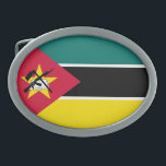 Hebilla De Cinturón Oval Bandera de Mozambique patriótica<br><div class="desc">Bandera patriótica de Mozambique.</div>