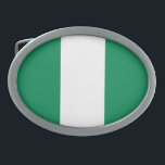 Hebilla De Cinturón Oval Bandera de Nigeria Patriótica<br><div class="desc">Bandera patriótica de Nigeria.</div>