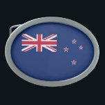 Hebilla De Cinturón Oval Bandera de Nueva Zelanda<br><div class="desc">Bandera patriótica de Nueva Zelanda.</div>