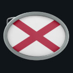 Hebilla De Cinturón Oval Bandera del estado de Alabama<br><div class="desc">Bandera estatal Patriótica de Alabama.</div>