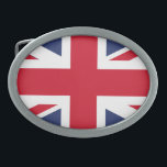 Hebilla De Cinturón Oval Bandera del Reino Unido<br><div class="desc">La bandera nacional del Reino Unido es la bandera de la Unión, también conocida como la bandera de la Unión. La bandera está formada por la cruz roja de San Jorge (santo patrón de Inglaterra), con un borde de blanco, superpuesta a la Cruz de San Patricio (santo patrono de Irlanda),...</div>